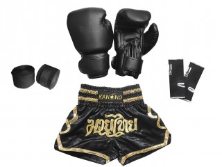 Set complet de Muay Thai pour les enfants : 121-Noir