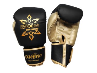 Gant de Muay Thai Noir Kanong : "Thai Power" Noir/Or