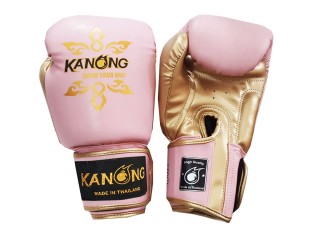 Gant de Muay Thai Rose Kanong  : "Thai Power" Rose/Or