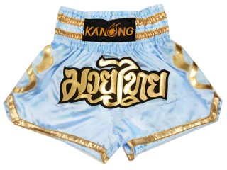 Kanong Short Boxe Thai : KNS-121-Bleu clair