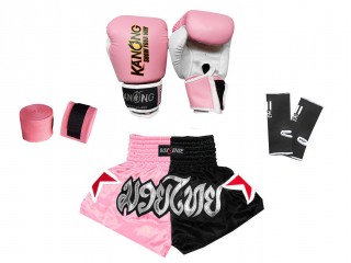 Set complet de Muay Thai pour les enfants : Rose Clair