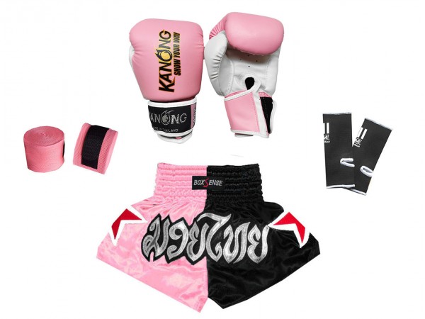 Gants de boxe enfant Kanong : Rose Clair