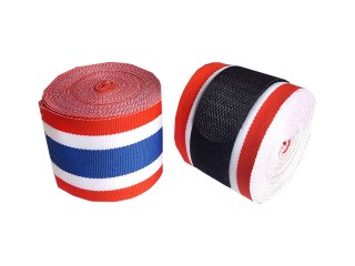 Bandage de Boxe Enfants KANONG : Rouge/Blanc/Bleu (élastique) 