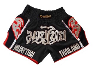 Kanong Retro Shorts Kick boxing Enfants : KNSRTO-207-Noir