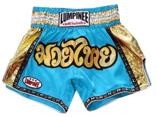 Lumpinee Short Boxe Thai : LUM-045-bleu ciel