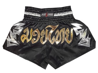 Short Muay Thai Enfant Boxsense : BXSKID-010-Noir