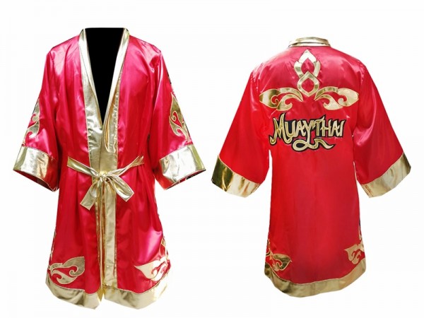 Ensemble Peignoir De Boxe Enfant – Capuche Satin, Ceinture Dorée – 100% Polyester – Pour Cosplay, Halloween