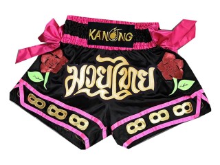 Kanong Ruban Short Boxe Thai  Ribbon : KNS-129-Noir