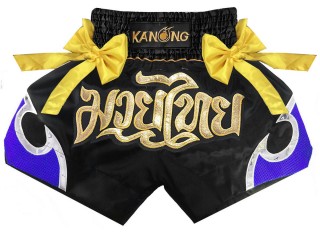 Kanong Ruban Short Boxe Thai : KNS-131-Noir-Bleu