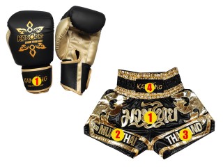 Ensemble de gants de boxe et de shorts de Muay Thaï personnalisés