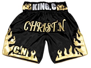 Shorts Boxe Anglaise Personnalisé : KNBXCUST-2070-Noir