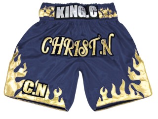 Shorts Boxe Anglaise Personnalisé : KNBXCUST-2070-Bleu marine