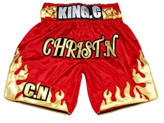 Shorts Boxe Anglaise Personnalisé : KNBXCUST-2070-Rouge