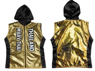 KANONG Sweats à capuche Muay Thai / Veste de Entrer : KNHOD-004-Or-Noir