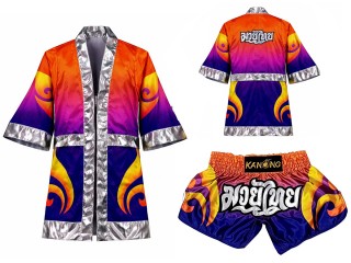 Peignoir de Boxe + Short Muay Thai Personnalisé : SET-507