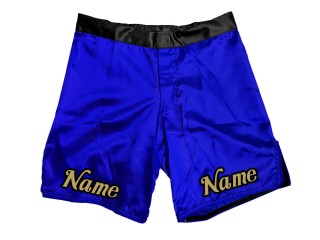 Short MMA personnalisé avec nom ou logo : Bleu