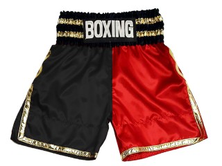 Shorts Boxe Anglaise Personnalisé : KNBSH-039-Noir-Rouge