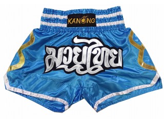 Kanong Short Boxe Thai : KNS-143-Bleu ciel