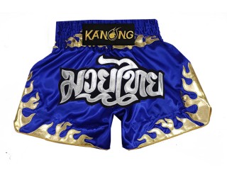 Kanong Short Boxe Thai : KNS-145-Bleu