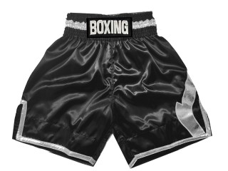 Shorts Boxe Anglaise Personnalisé : KNBSH-036-Noir-Argent