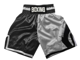 Shorts Boxe Anglaise Personnalisé : KNBSH-037-TT-Noir-Argent