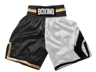 Shorts Boxe Anglaise Personnalisé : KNBSH-037-TT-Noir-Blanc