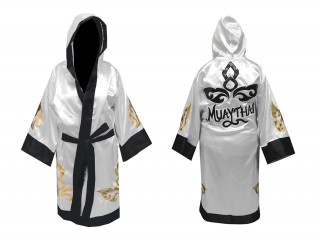 Kanong Peignoir de Boxe : KNFIR-143-Blanc