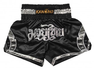 Kanong Short Boxe Thai  : KNS-144-Noir-Argent