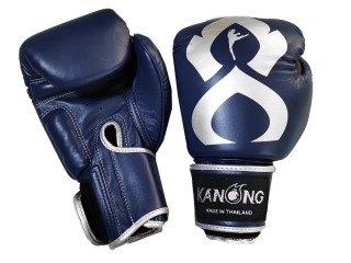 Gant de Boxe en cuir de Kanong "Thai Kick" : Marine/Argent