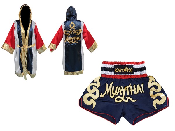 Ensemble de gants de Muay Thai + short personnalisé + peignoir