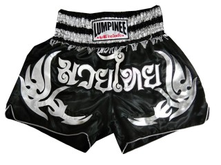 Lumpinee Short de boxe thaï Enfant : LUM-050-Noir-Argent