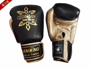Gants de boxe enfant Kanong : "Thai Power" Noir/Or