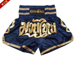 Kanong Short Boxe Thai Enfant : KNS-121-Marine-K