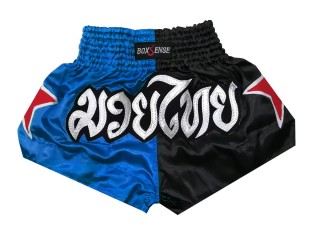 Short Boxe Thai Enfant Boxsense : BXSKID-005 Bleu-Noir