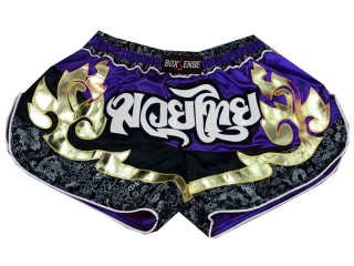 Boxsense Retro Short de Muay Thai : BXSRTO-028-Bleu