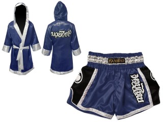 Kanong Peignoir de Boxe + Short Muay Thai Personnalisé : 208 Marine