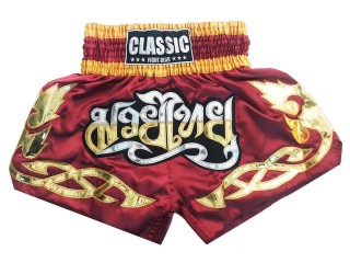 Classic Short de Boxe Muay Thai : CLS-002 Bordeaux