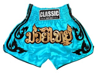 Classic Short de Boxe Muay Thai : CLS-016-bleu ciel