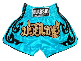 Classic Short Boxe Thai femme : CLS-016-bleu ciel-W