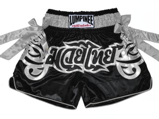 Lumpinee Ruban Short Boxe Thai : LUM-051-Noir-Argent