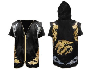 KANONG Sweats à capuche Muay Thai / Veste de Entrer  : Noir Dragon