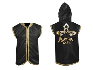 KANONG Sweats à capuche Muay Thai / Veste de Entrer  : Noir Lai Thai