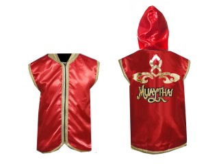 KANONG Sweats à capuche Muay Thai / Veste de Entrer  : Rouge Lai Thai