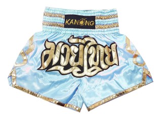 Kanong Short Boxe Thai : KNS-121-Bleu clair