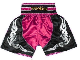 Shorts Boxe Kanong : KNBSH-202-Rose foncé-Noir