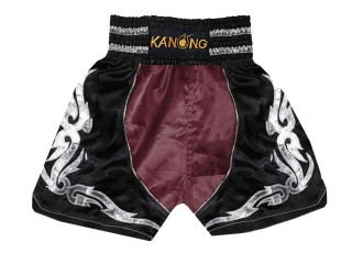 Shorts Boxe Anglaise Kanong : KNBSH-202-Bordeaux-Noir