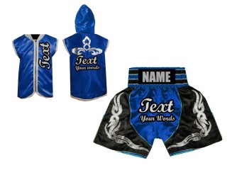 Sweats à capuche + Short Boxe Personnalisé : Bleu