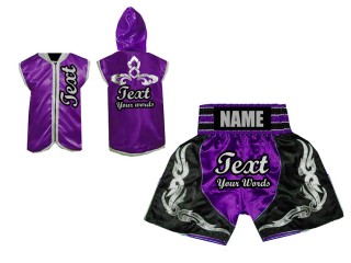 Sweats à capuche + Short Boxe Personnalisé : Violet