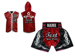 Sweats à capuche + Short Boxe Personnalisé : Rouge