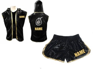 Sweats à capuche + Short Boxe femme Personnalisé : Noir